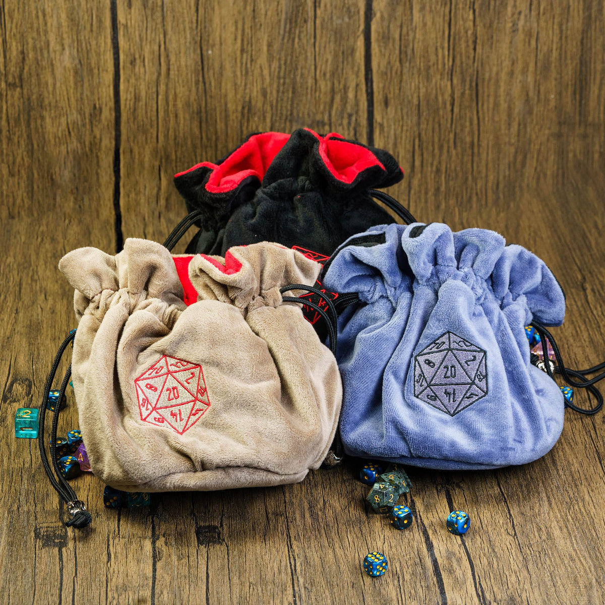 Dobbelstenen Zak met Dice Tray Blauw