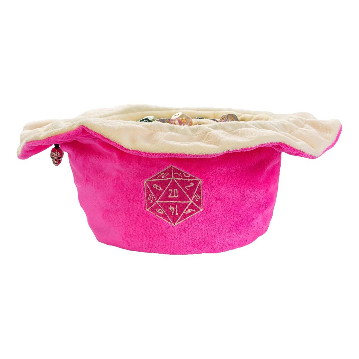Dobbelstenen Zak met Dice Tray Roze