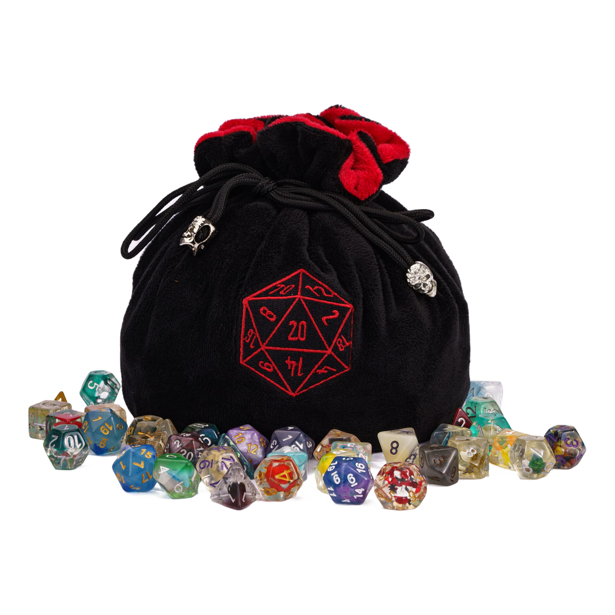Dobbelstenen Zak met Dice Tray Zwart